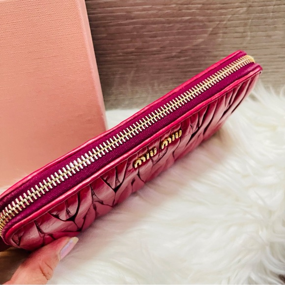 Miu Miu Leather Zip Around Wallet - Picture 12 of 14
